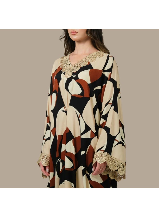 QABEELA RAM25 JAMILA PRINTED KAFTAN - Image 3